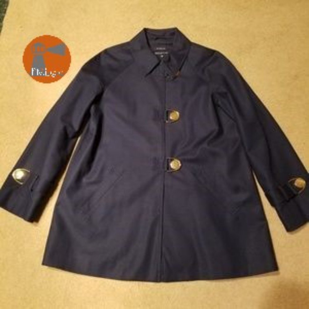 Jones New York Petite M Jacket Navy Gold Snaps Toggle